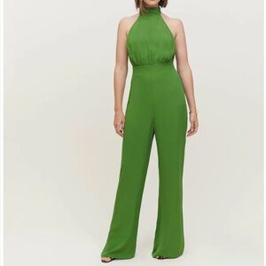 Reformation Roland Jumpsuit Palm Green - Size 12 NWOT